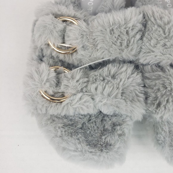 J/Slides Urban Sport Womens Slippers BABEE Gray Faux Fur Slide  Size 8 M - Picture 3 of 10